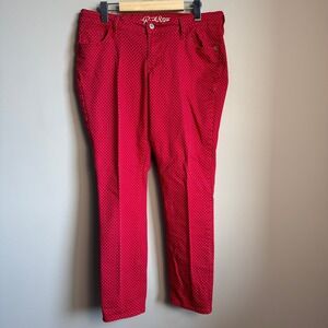 Old‎ Navy Rock Star Red Polka Dot Pants Women's Size 14 Stretchy Jeans Casual